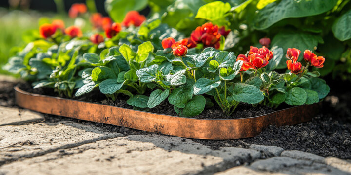A close-up of diatomaceous earth sprinkled around the base of a strawberry plant.