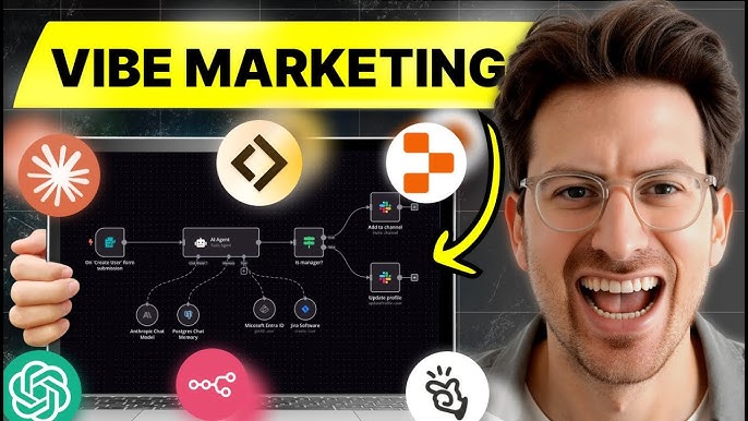 A futuristic cityscape with interconnected data streams representing the flow of personalized marketing automation. The image conveys the idea of a technologically advanced and highly efficient marketing ecosystem.