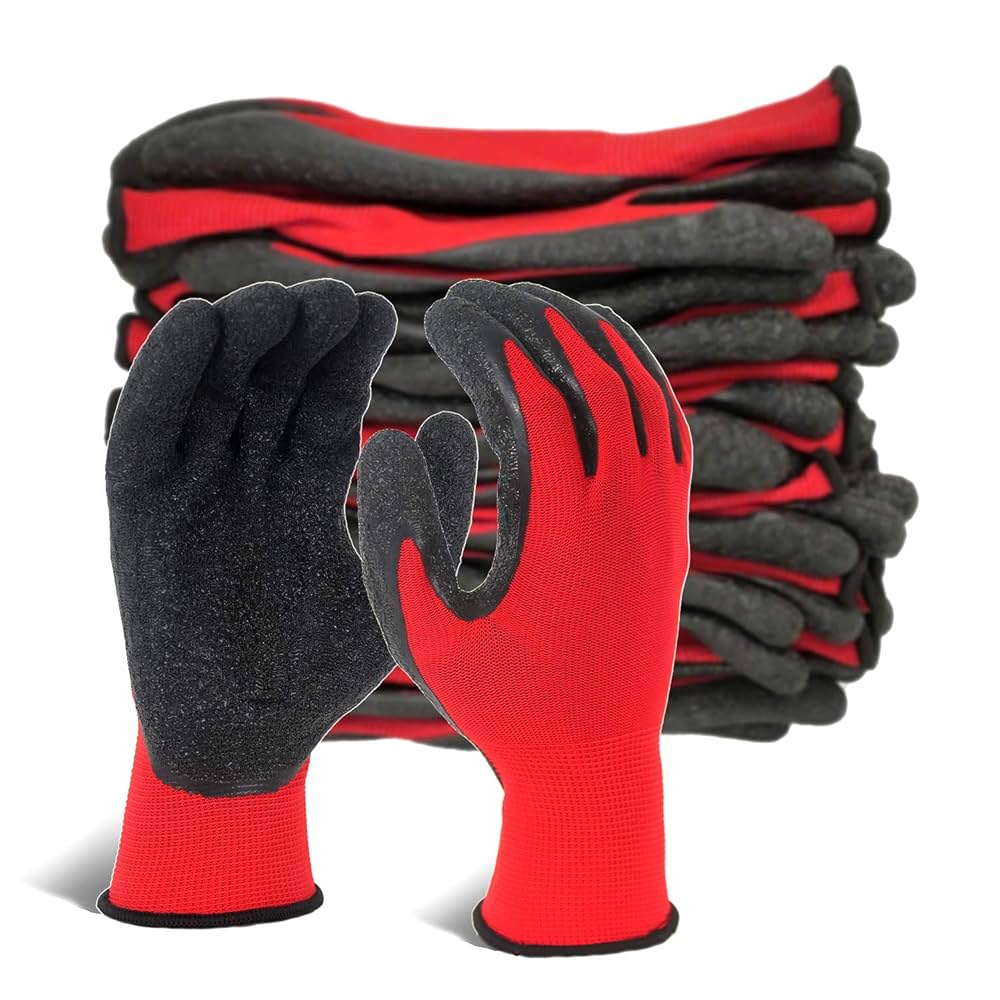 hands wearing garden gloves demonstrating features reinforcements cuffs