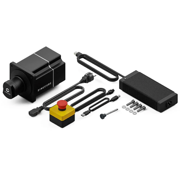 Close up image of the Sim-Lab GT1 EVO aluminum profile rig, showcasing its adjustability, rigidity, and sleek design.