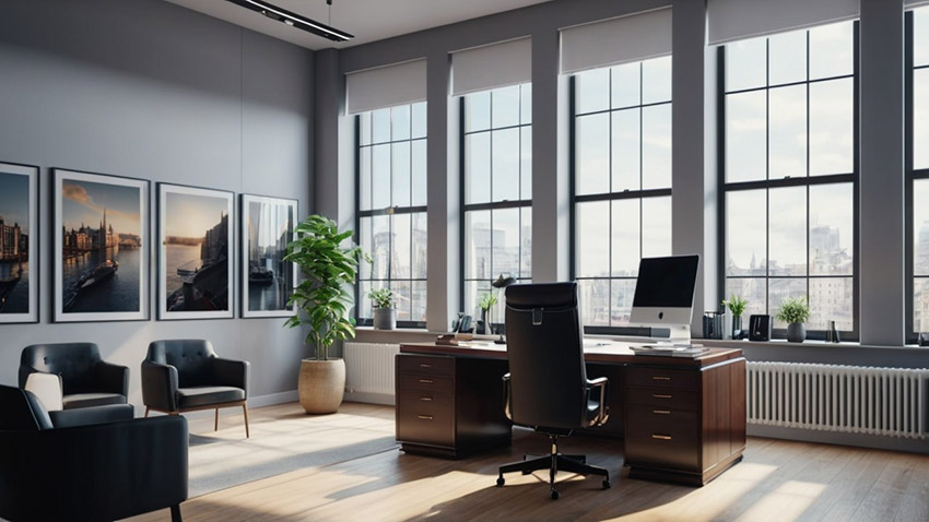 Display art in an office