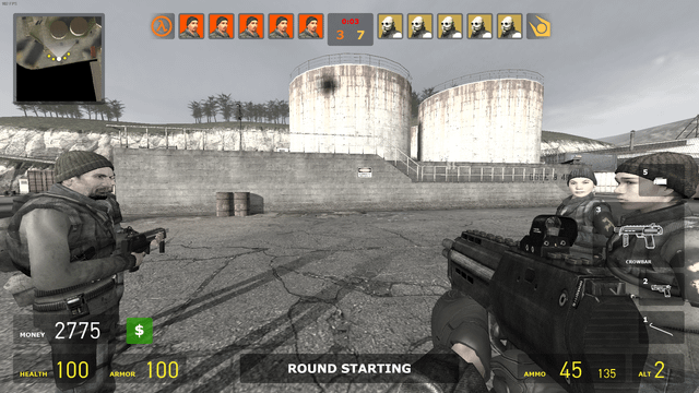 A screenshot from the S&box developer blog, showcasing a sterile, grey, work-in-progress environment, perhaps with a single, perfectly rendered asset and minimal player interaction.