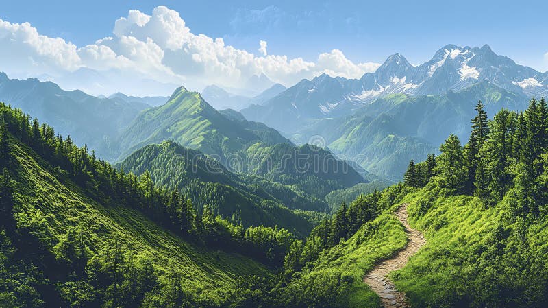 Mount Triglav with hiker and Slovenian flag on top with other mountain ranges in the distance