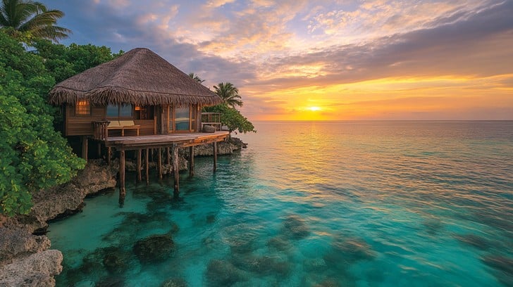 Sunset beach house