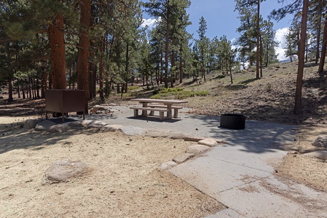 A campsite within Yosemite National Park