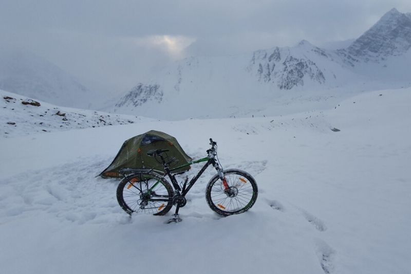 Drone shot of the rice terraces emerging from the mist in Sapa, Vietnam