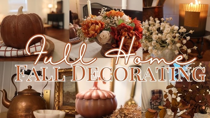 Fall centerpiece with candles and burlap runner