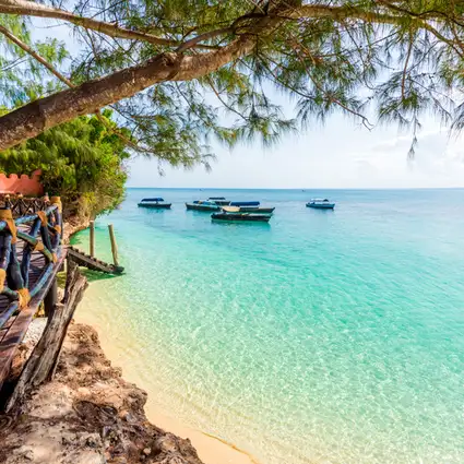 A vibrant spice market in Zanzibar
