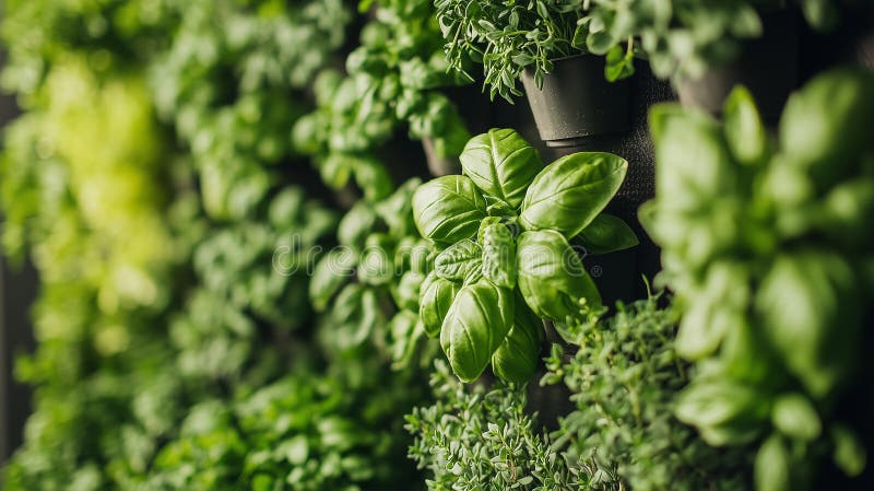 woman harvesting basil from indoor garden