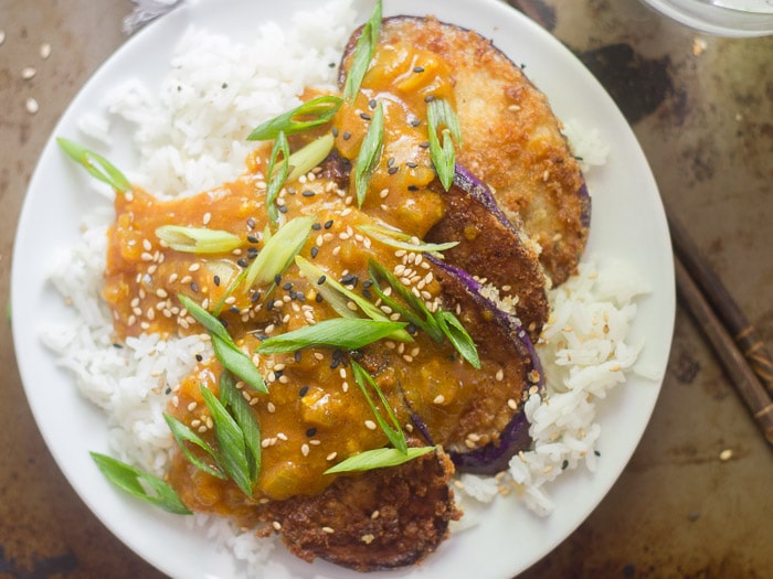 An overhead shot of a plate overflowing with Nasi Kandar