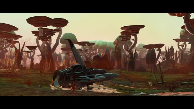 No Man's Sky planet showcasing improved terrain and atmosphere from visual mods.