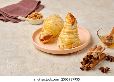 baked pears puff pastry nut