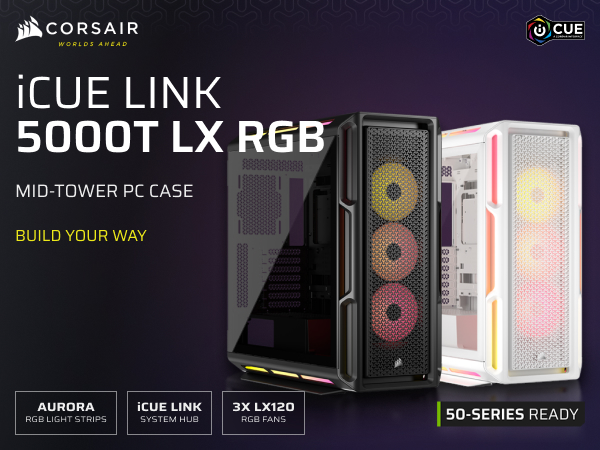 Setup inside a Corsair iCUE 5000T RGB case with clean cable management