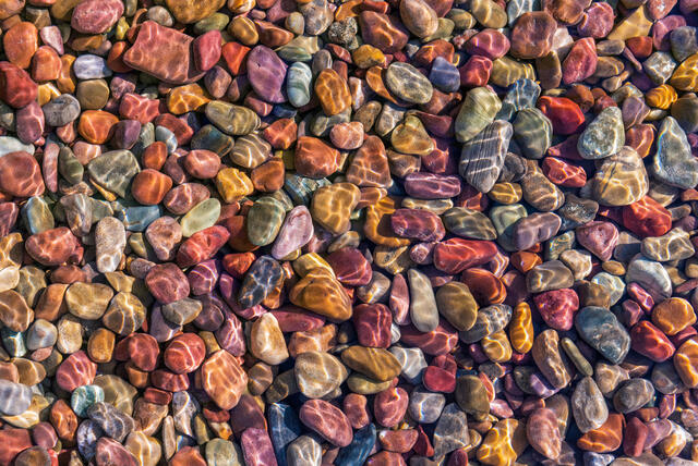 Colorful Pebbles on Lake McDonald