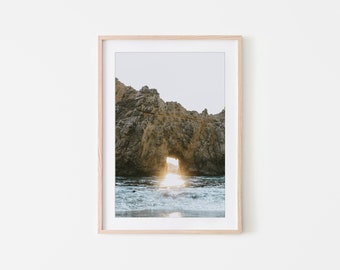 Pfeiffer Beach Keyhole Rock Formation at Golden Hour