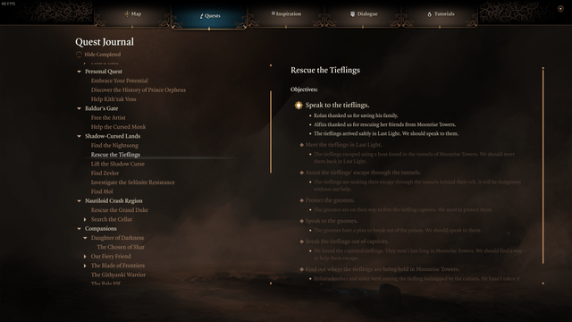 Baldur's Gate 3 graphical settings menu