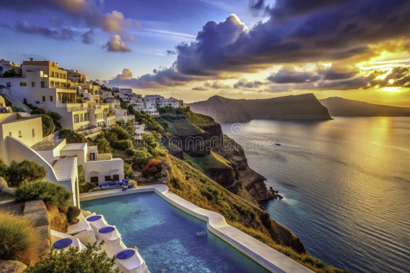 Experience the epitome of Greek island luxury in a breathtaking hotel in Oia, Santorini, perched cliffside and overlooking the iconic caldera.