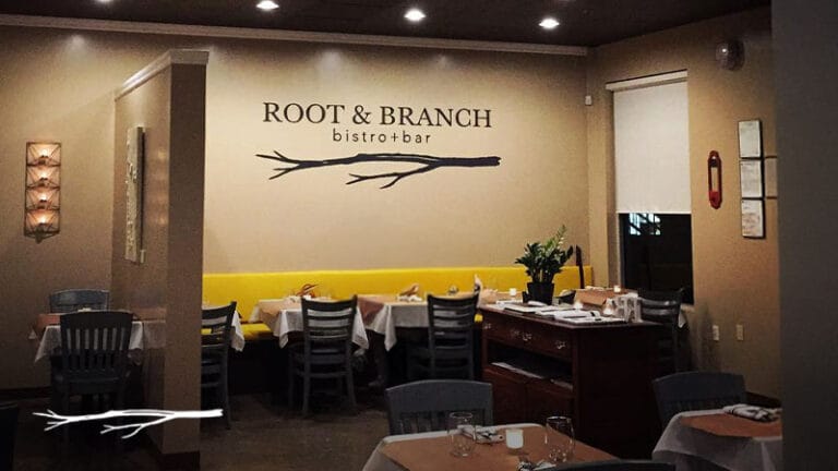 Muted-color graphics of vinyl records and sheet music