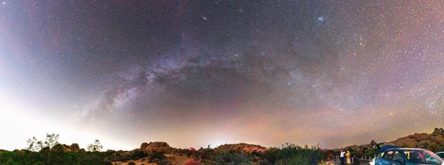 ALMA observatory array with the Milky Way backdrop, showcasing the advanced facilities and pristine night skies of the Atacama Desert