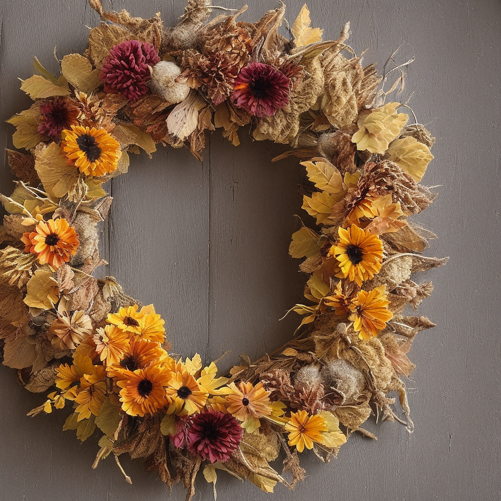 Weaving Autumn's Embrace: Crafting a Dried Flow...
