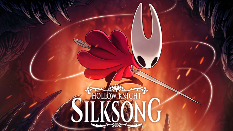 A mock-up of the Hollow Knight: Silksong PC box art, complete with recognizable PC gaming branding elements like the Steam logo and PCMR badge.
