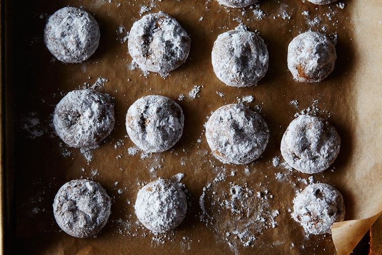 Family baking cookies together.