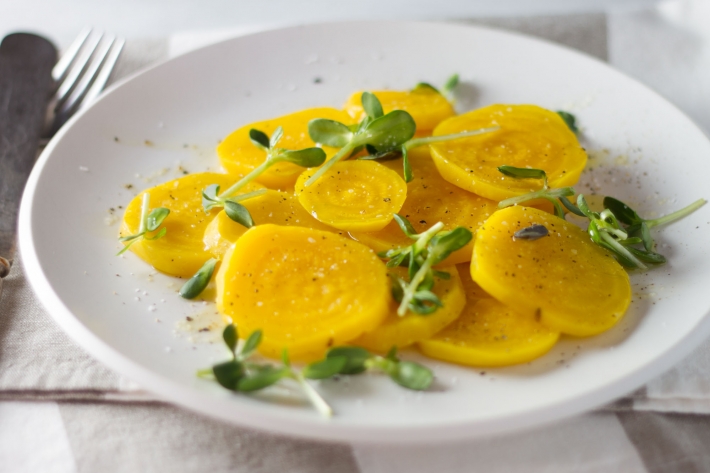 Golden Beet and Goat Cheese Tart with Rosemary...