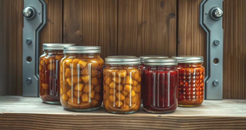 Assorted Pickled Vegetables Glass Jars