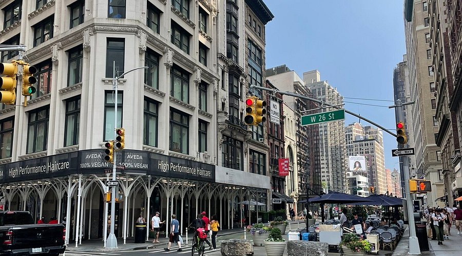 Exterior of a hostel in a city street
