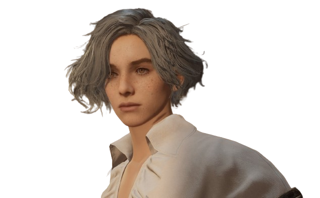 Close-up shot of Pinocchio's face, showcasing the detailed character model and the unsettlingly realistic features of the puppet. The lighting highlights the textures of his skin and clothing, emphasizing the game's high visual fidelity.