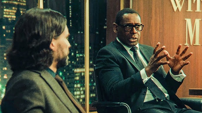 A still from a live-action video segment featuring Mr. Door, adding to the game's surreal atmosphere