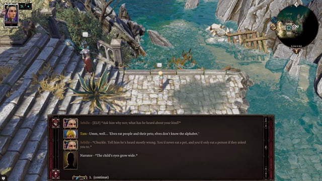 Close-up of Doctor Daeva in his operating room, examining a surgical tool with a sinister smile in the dim light. The image highlights the macabre medical equipment and Daeva's unsettling appearance.