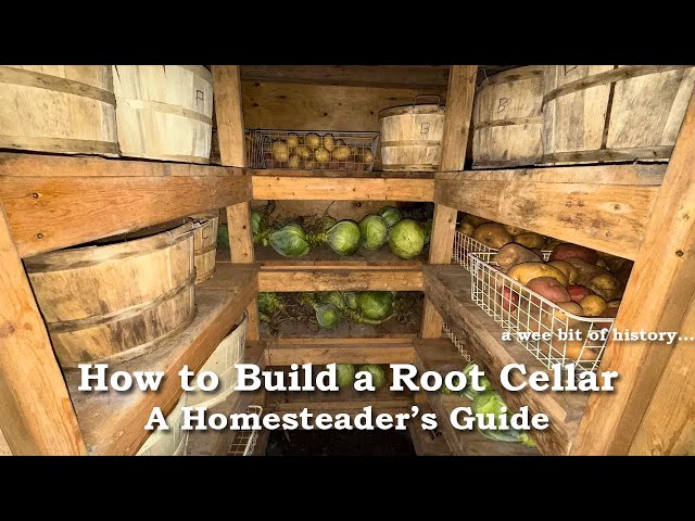 A small trash can root cellar system is shown.
