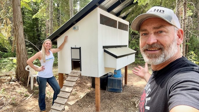 Roosting bar inside a chicken coop