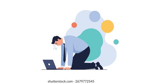 A frazzled graphic designer at their computer, surrounded by screens and papers, looking stressed and overwhelmed.