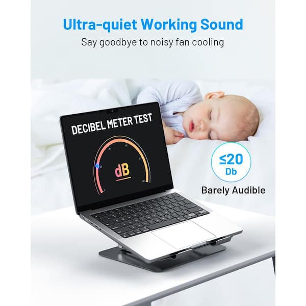 Alienware m18 setup with Razer Laptop Cooler Chroma, Rain Design mStand, and EPOS Sennheiser GSP 670 headphones