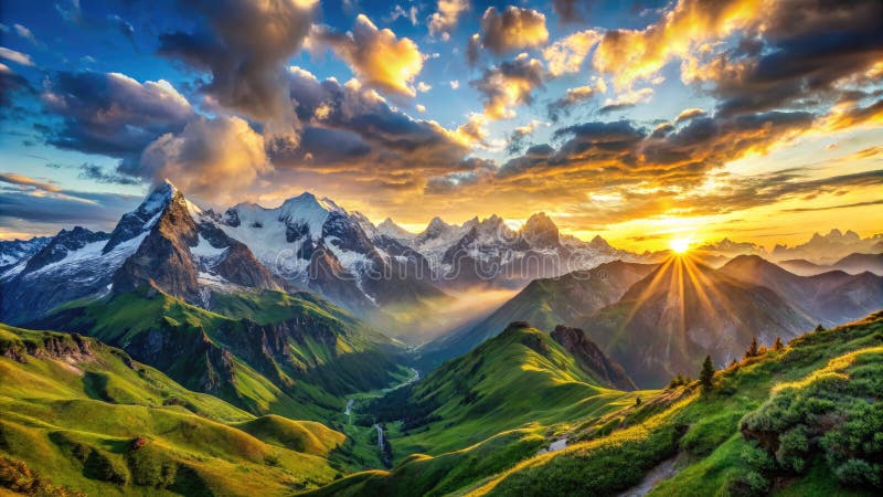 breathtaking k mountain panorama majestic peaks lush valleys serene alpine vista experience raw beauty captured