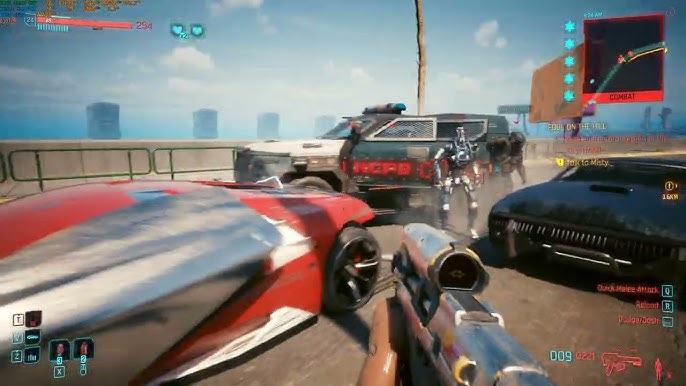 Showcase the new gunfight in Night City