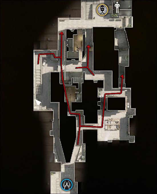 A tactical overview of de_inferno, highlighting the complex layout with key areas like Banana, Apartments, and Mid, and strategic choke points.