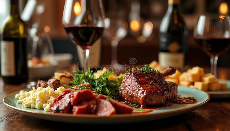 Close-up of asado de tira sizzling on a parrilla