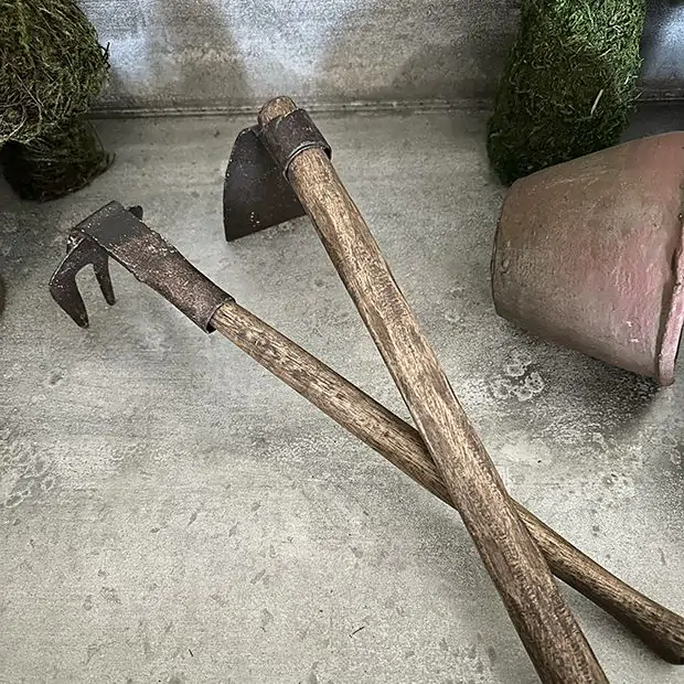 A vintage-inspired garden tool set, adding a touch of farmhouse charm to your gardening activities
