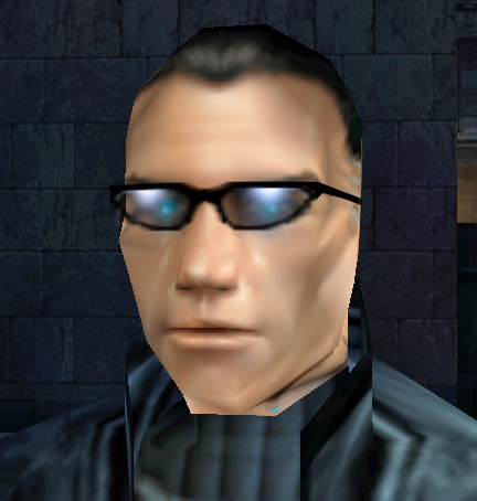Deus Ex (2000), JC Denton with a combat-focused skill build, engaged in intense firefight with multiple enemies. Emphasize the visual effects of explosions and weapon fire, with tracer rounds cutting through the air. The environment should be heavily damaged, with bullet holes and debris scattered around. Action shot, dynamically posed, 4k resolution.