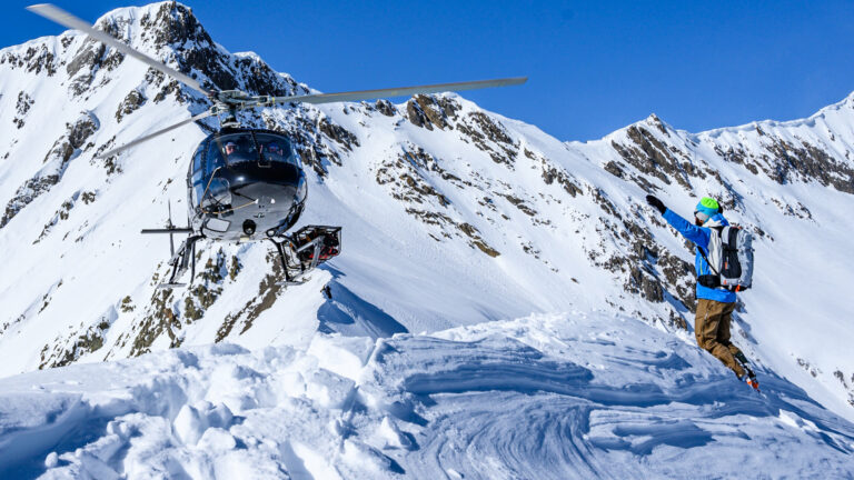A Heli-ski accessed skiing in Georgia