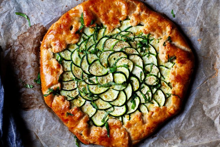 A rustic zucchini and ricotta galette, a beautiful example of homemade baking.