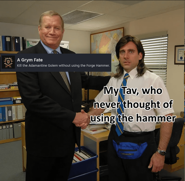 A close-up screenshot of Grym suffering from the Superheated status effect, clearly indicating its visual representation.