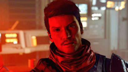 Screenshot of a barren, procedurally generated moon with minimal detail