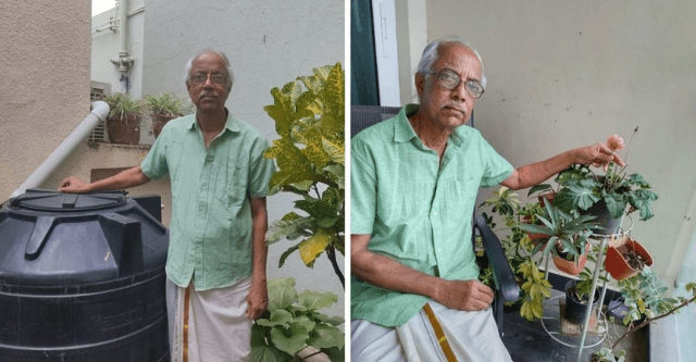 A woman caring for her garden