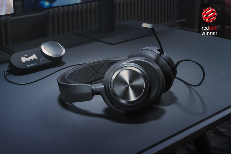 Images showing the headset being worn on different head sizes and shapes, demonstrating the adjustable fit