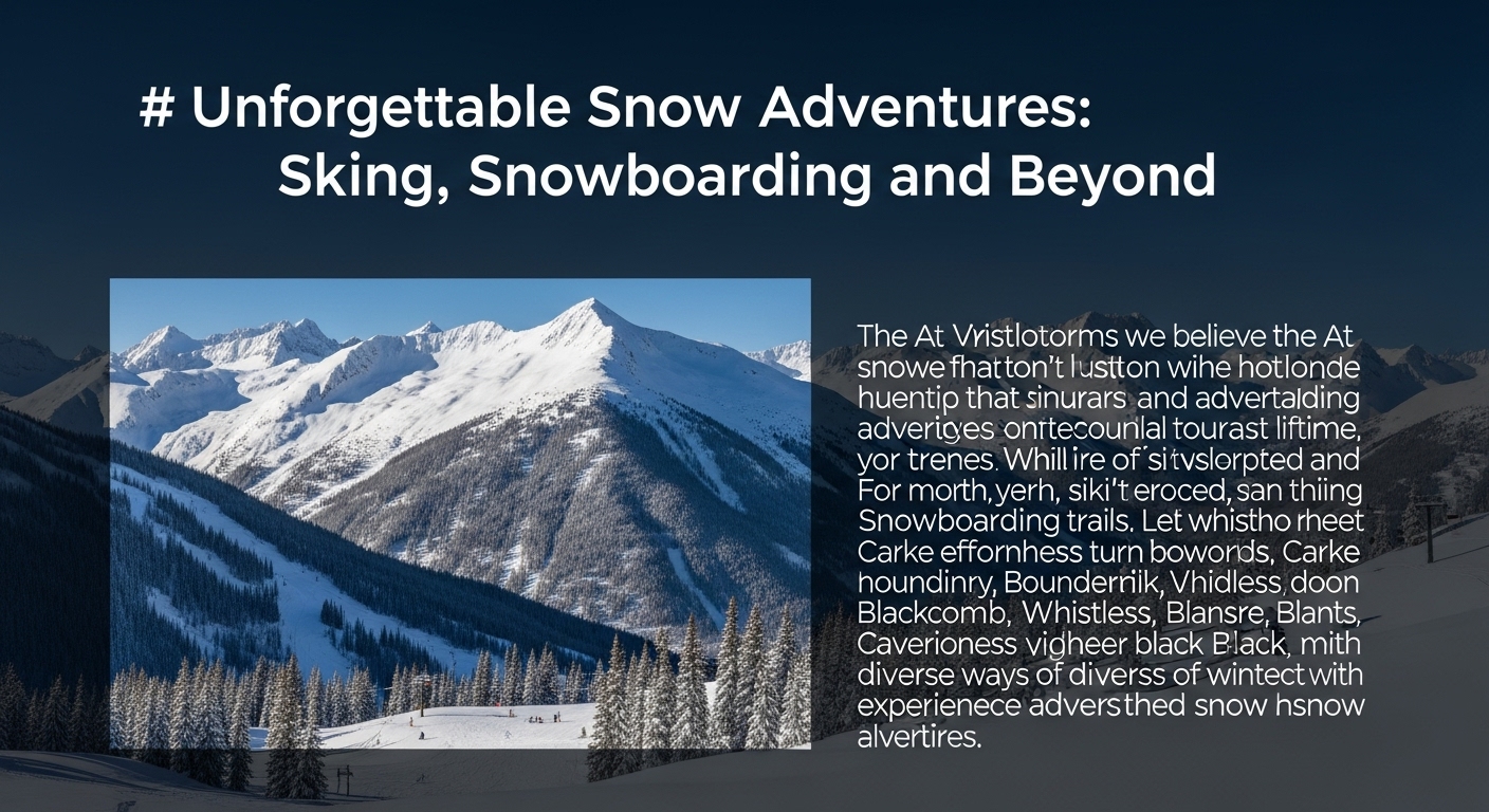 ## Unforgettable Snow Adventures: Skiing, Snowboar...