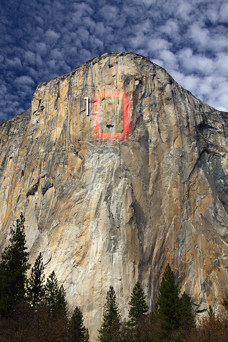 Climber ascending El Capitan in Yosemite Valley, promoting responsible climbing practices and the preservation of natural rock faces.